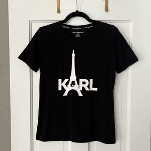 NWOT Karl Lagerfeld Black T-Shirt Size XS